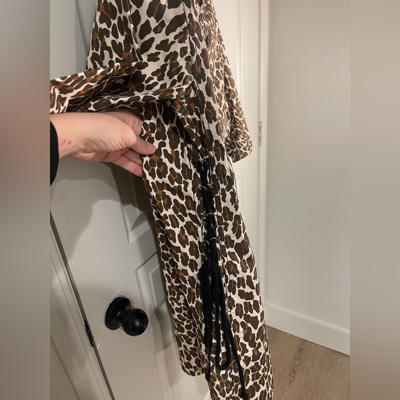 Tory Burch Reva Leopard Print Cotton Poplin Shirtdress Size 2 - Picture 7 of 9